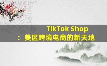 TikTok Shop：美区跨境电商的新天地